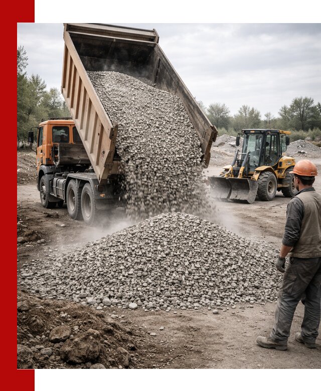 Доставка щебня в Норильске крупными и мелкими фракциями