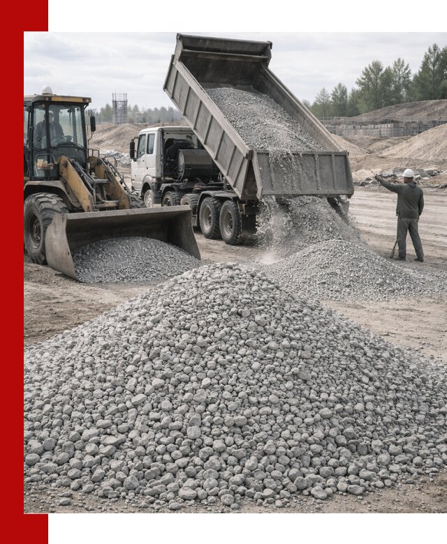Доставка известнякового щебня фр. 5–20 в Норильске