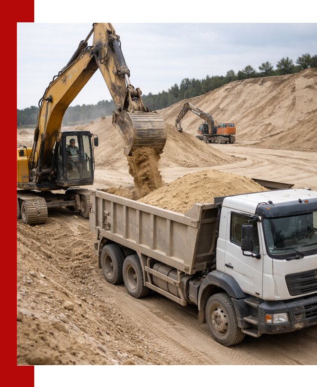 Доставка карьерного песка с самосвалами и разгрузкой в Норильске