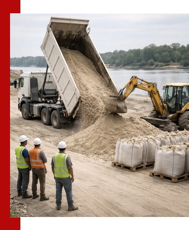 Доставка речного песка в Норильске самосвалами и погрузкой