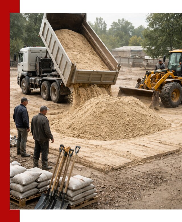 Доставка мытого песка в Норильске с самосвалами по выгодной цене