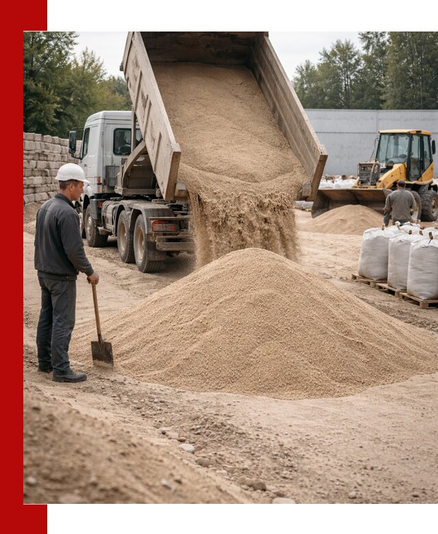 Кварцевый песок фракция 0–3 мм с доставкой в Норильске