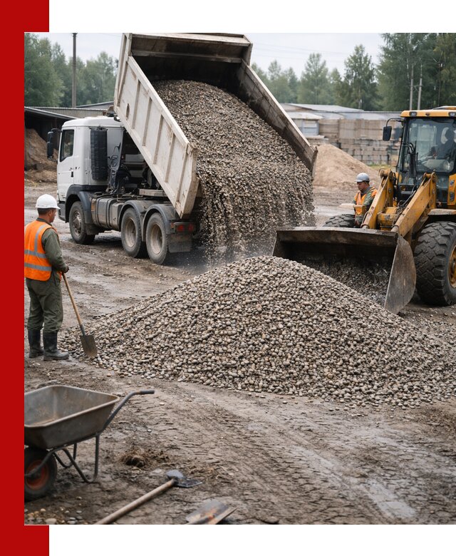 Мытый гравий с доставкой в Норильске от карьера до участка