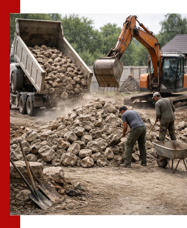 Доставка и разгрузка бутового камня в Норильске