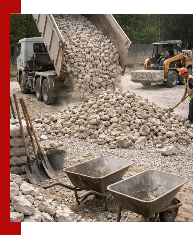 Доставка и продажа бутового известнякового камня в Норильске