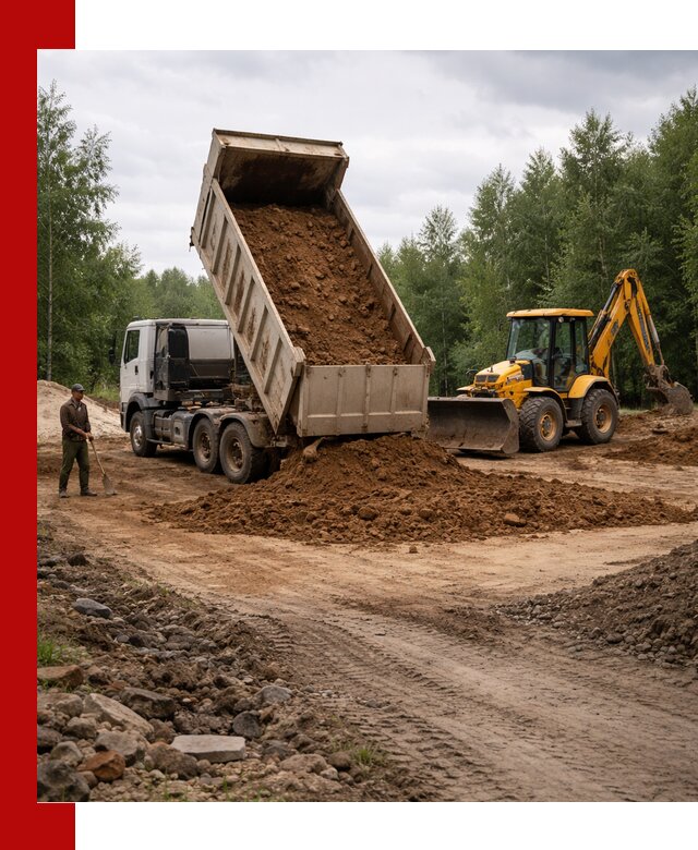 Доставка суглинка самосвалами в Норильске подсыпка и планировка