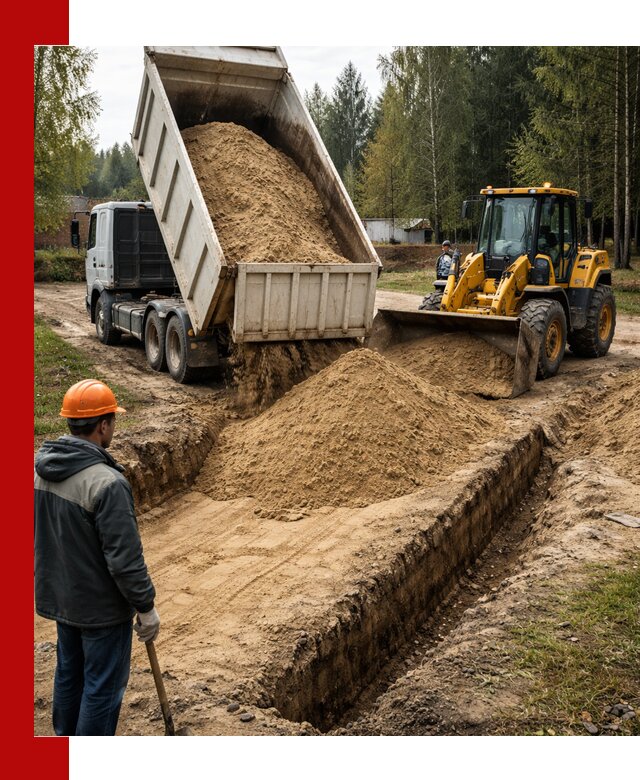 Доставка песчаного грунта в Норильске для строительных работ