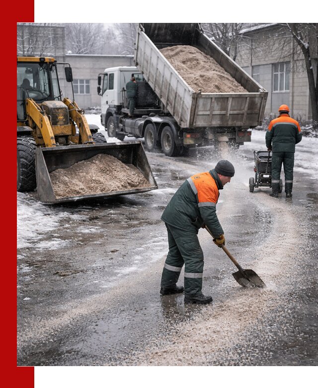 Реагент против гололеда с доставкой и нанесением в Норильске