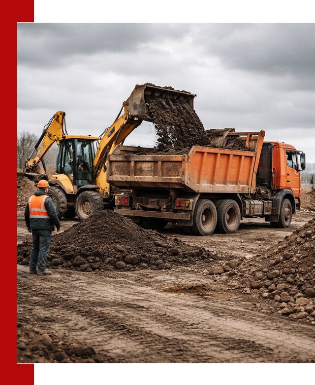 Вывоз грунта и строительного мусора в Норильске грузовыми самосвалами