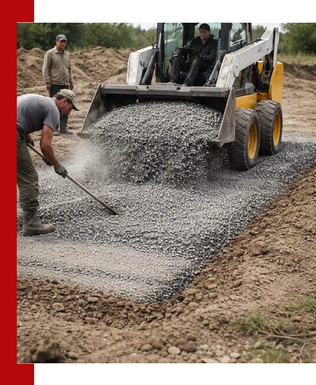 Устройство щебеночной подушки в Норильске для дорог и фундаментов